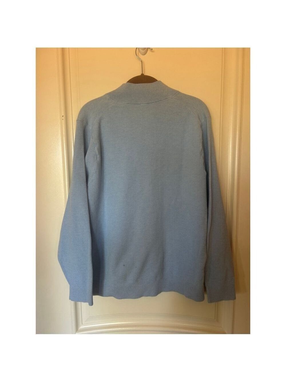 Men's Tommy Bahama Island Zone Light Blue 1/4 Zip Sweater L - Picture 3 of 10
